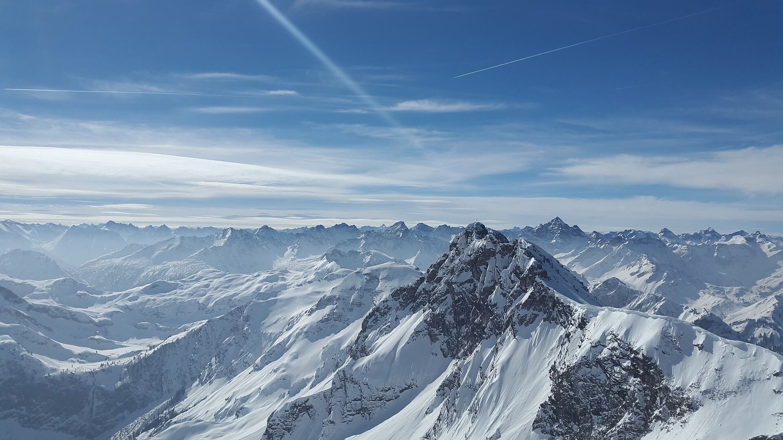 Picturesque View of Snowy Mountain tops